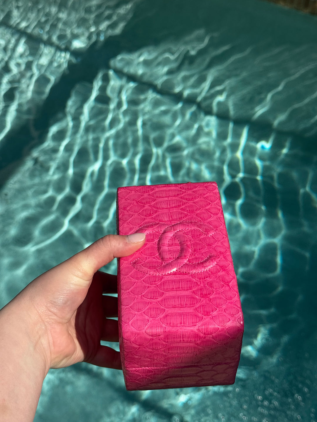 Chanel Pink Python Milk Carton Bag