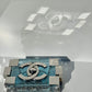 Chanel Plexiglass Blue & Silver Barcode Lego Minaudiere