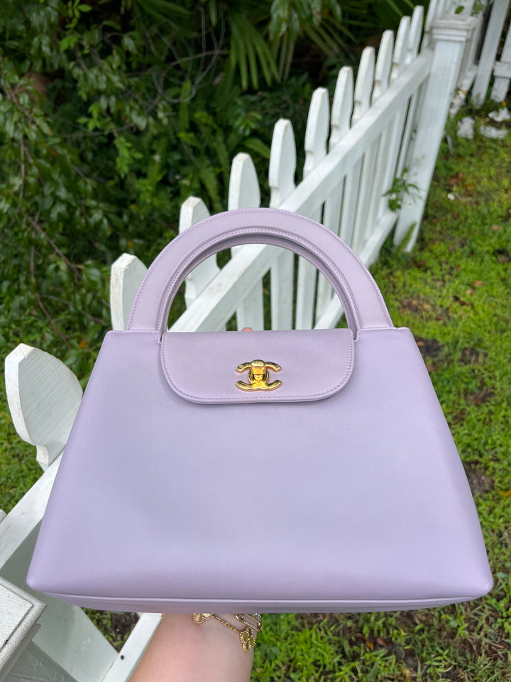 Chanel Vintage Medium Lilac  Lambskin Kelly Top Handle