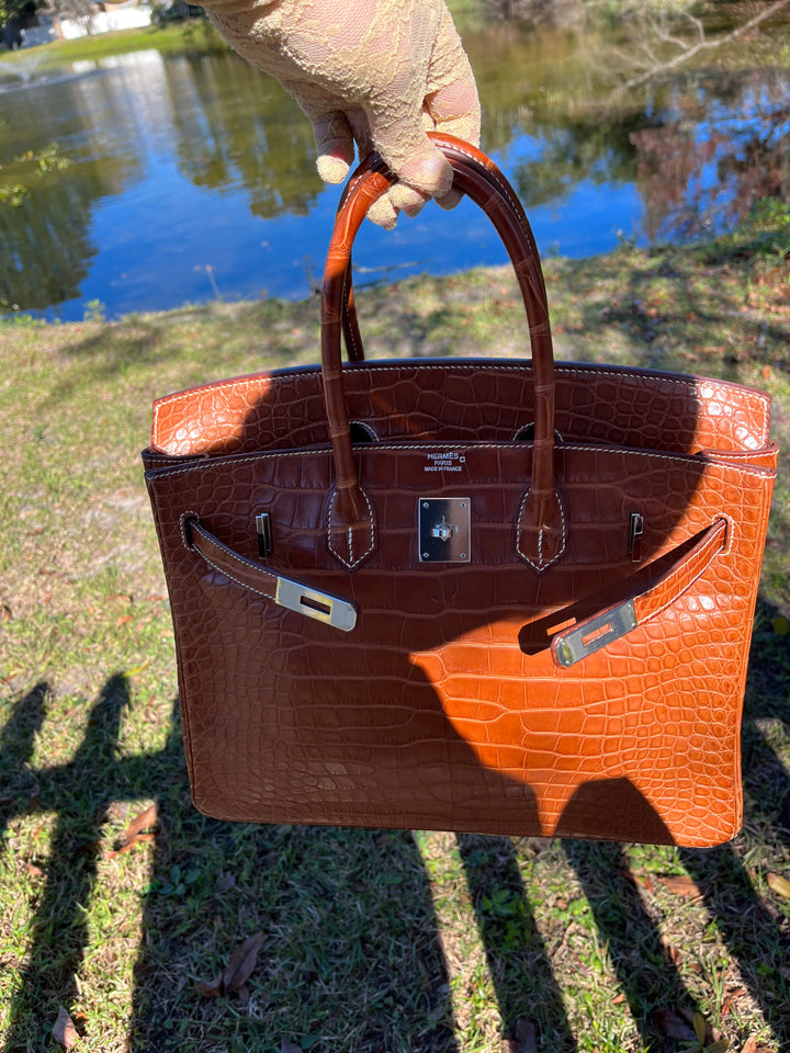 Hermes Fauve Barena Matte Croc Birkin 35