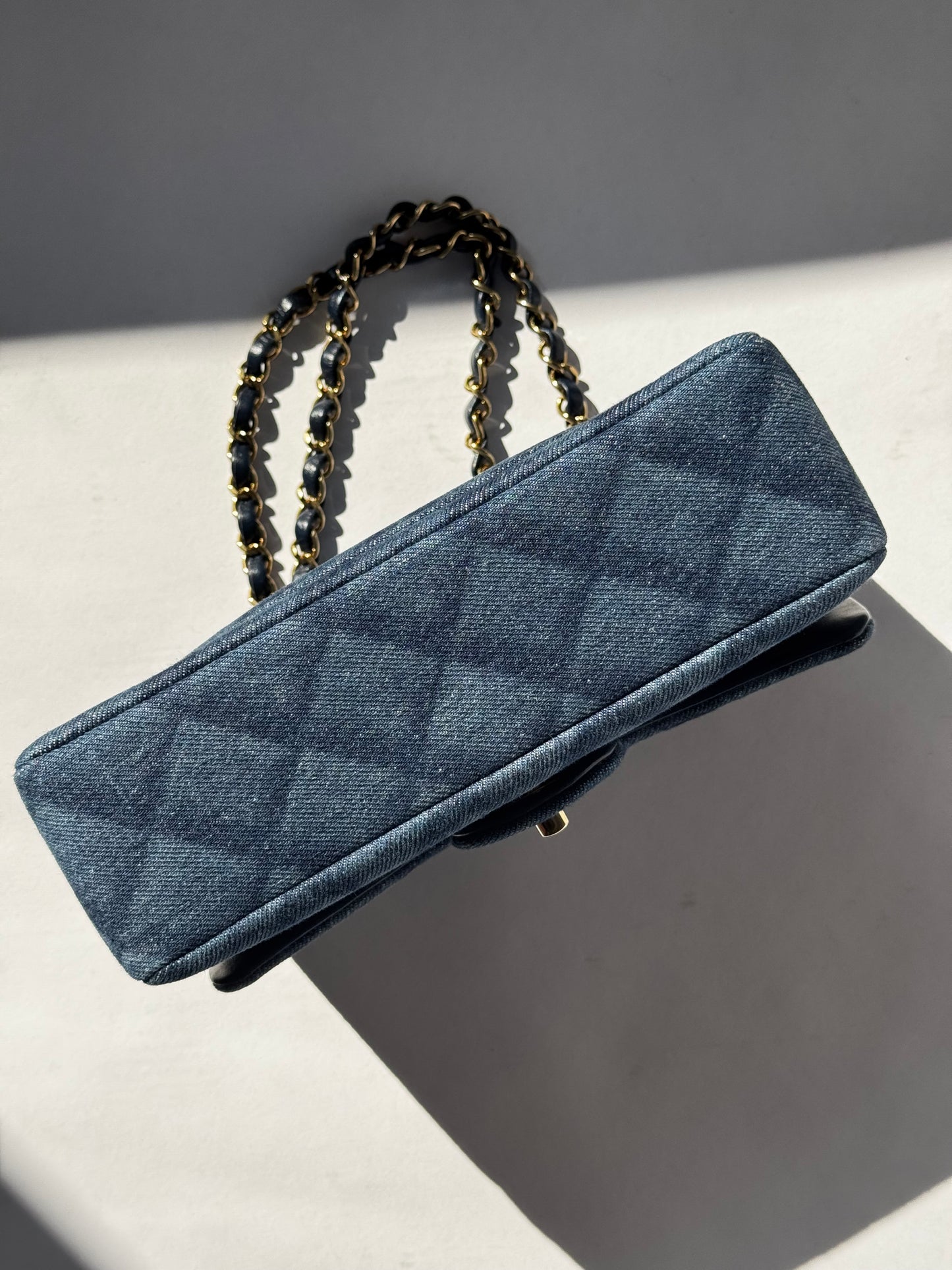 Chanel 22K Small Denim Classic Double Flap Bag