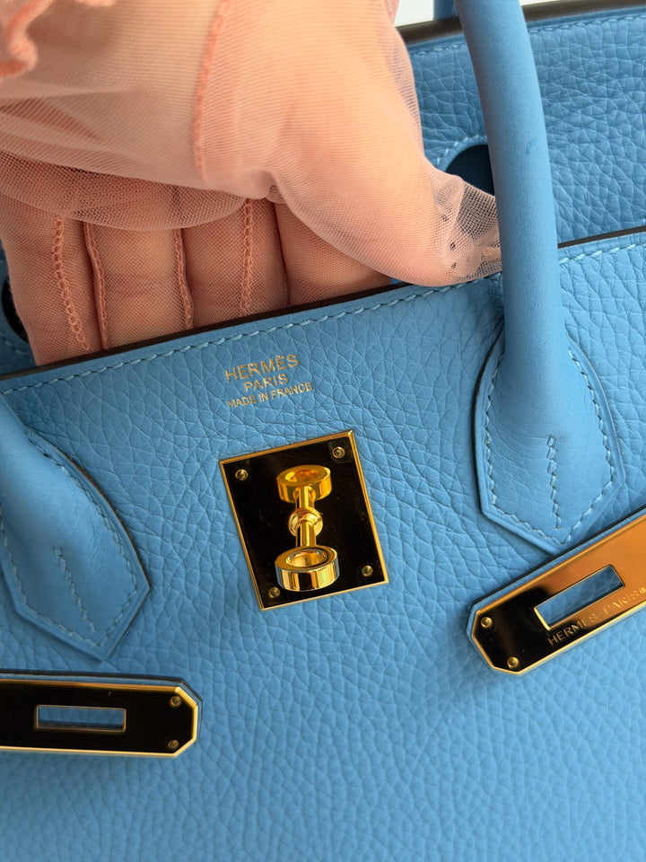 Hermes 2014 Bleu Paradis Clemence Taurillon Birkin 30