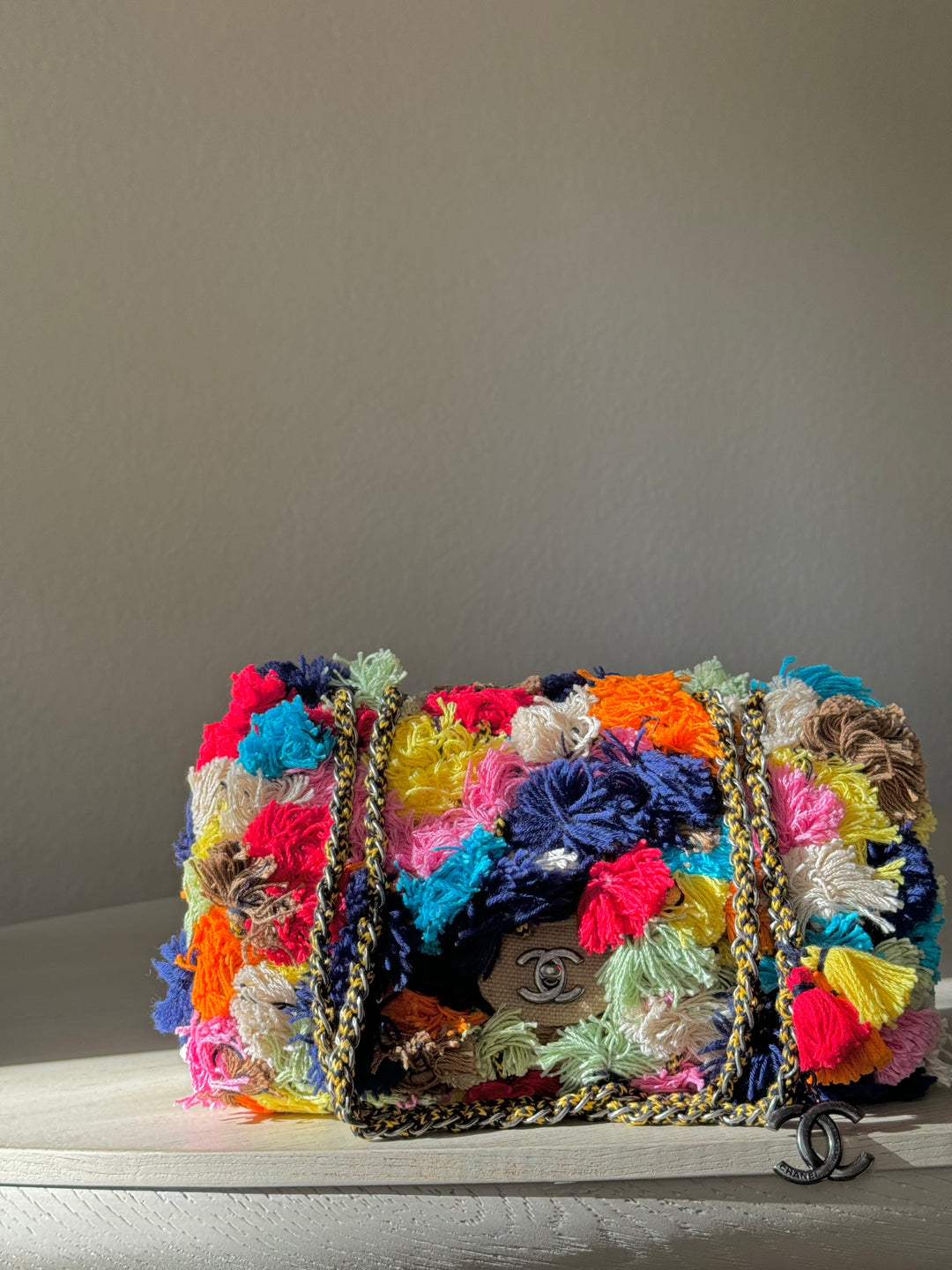 Chanel Resort 2015 Pom Pom Jumbo Flap