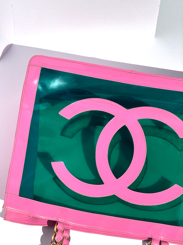 Rare Chanel 1995 Barbie Collection Pink PVC Tote
