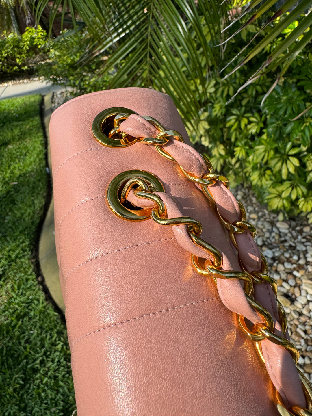 Chanel Light Pink Vintage Lambskin Jumbo Flap Bag