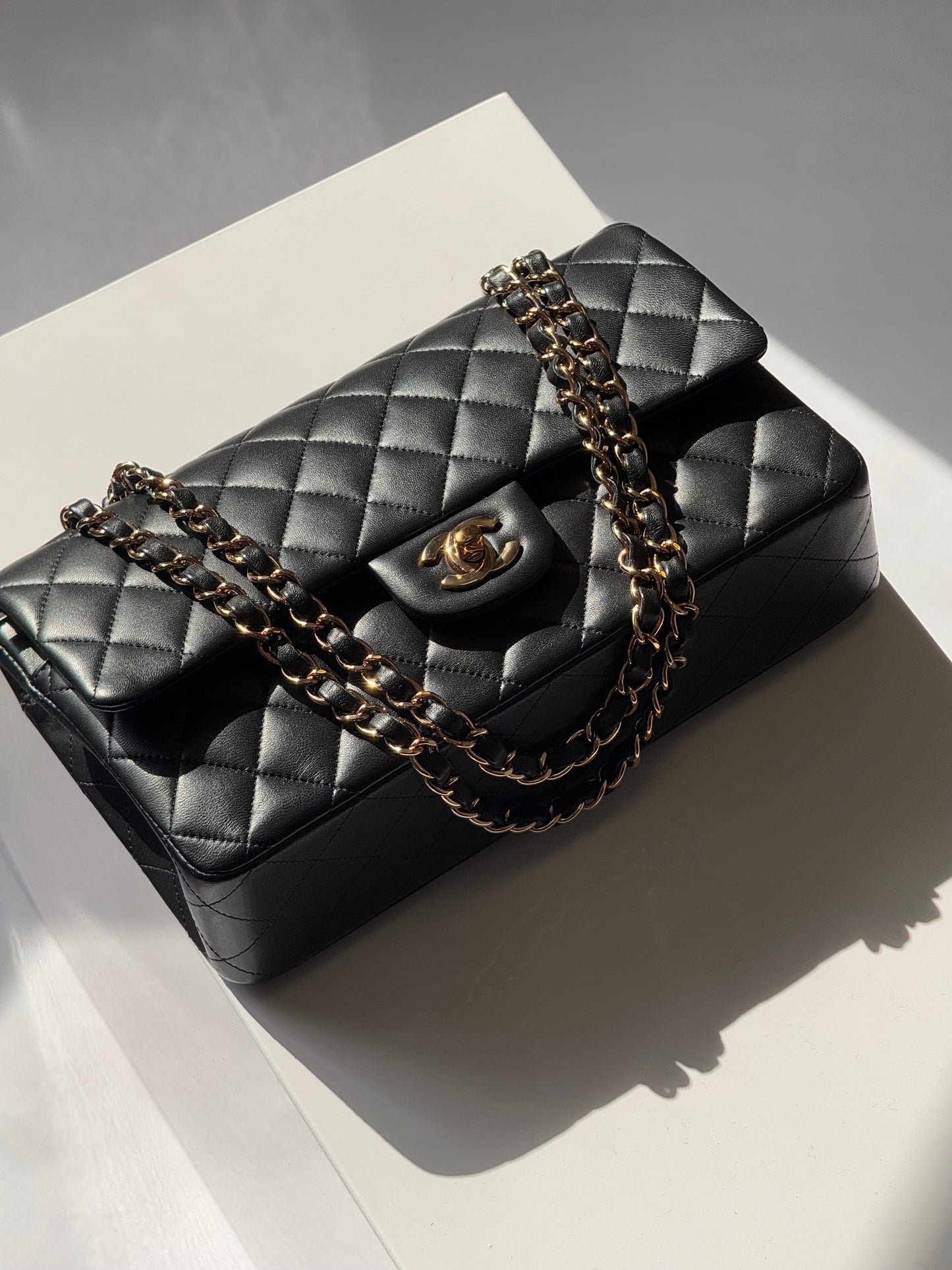 Chanel Black Medium Lambskin Flap Bag + RGHW