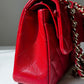 Chanel 19b Small Red Caviar Double Flap Bag