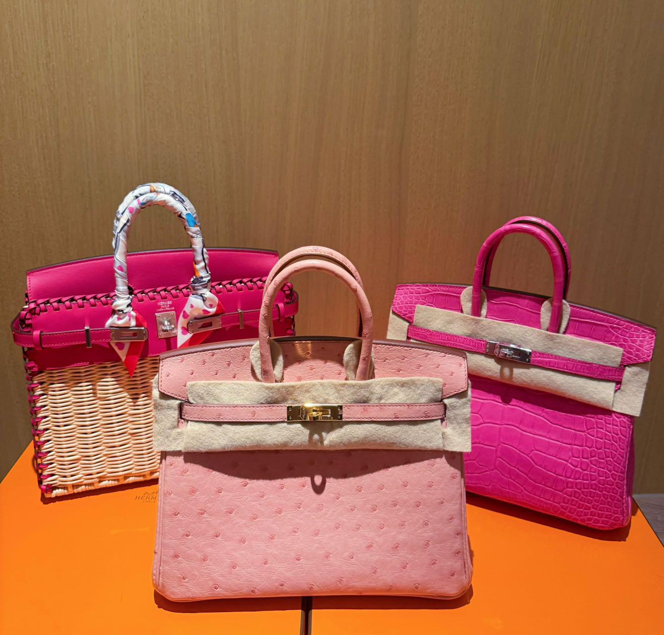 Hermes Rose Shocking Matte Alligator Birkin 25