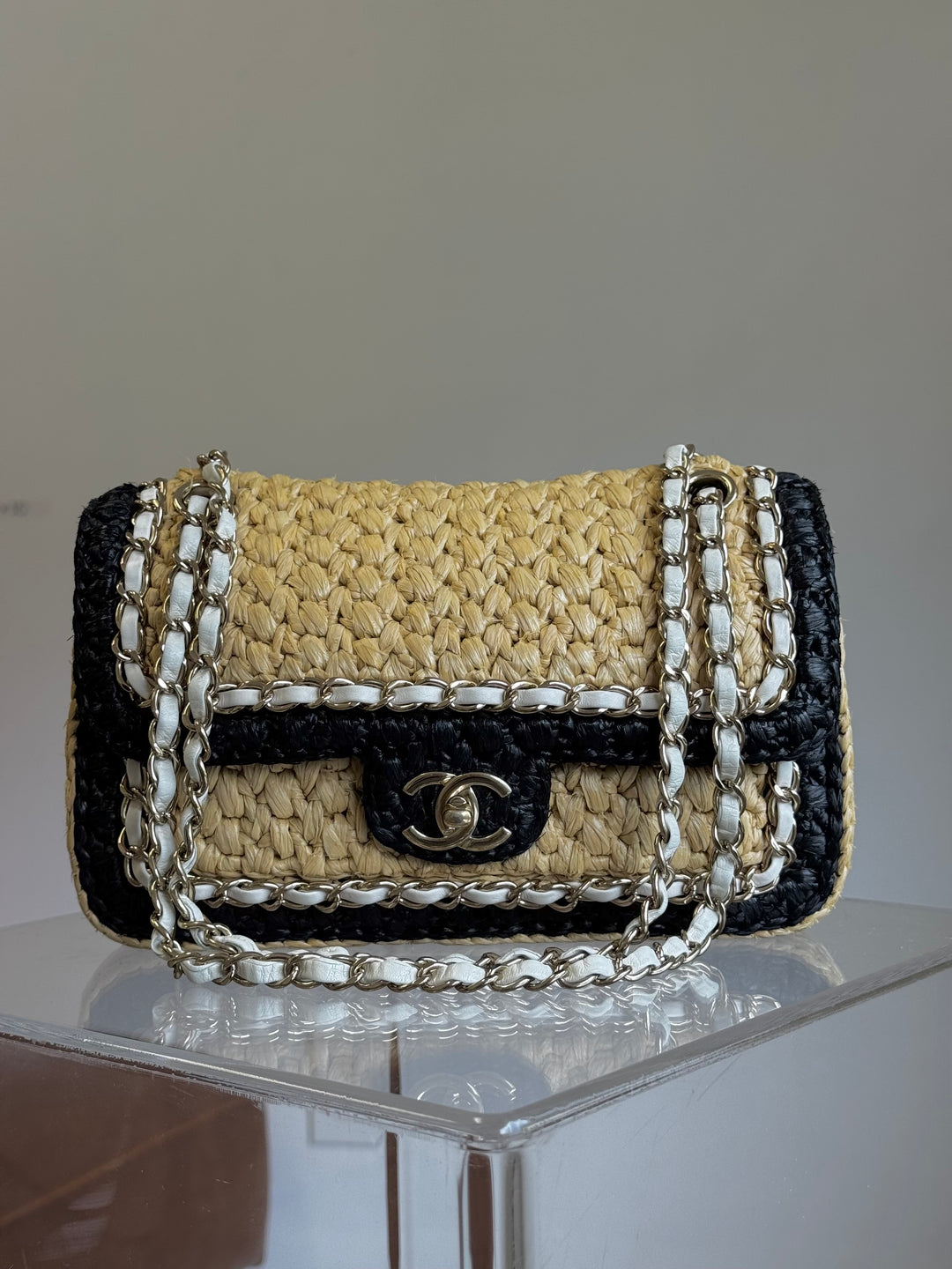 Chanel 24C Venice Beach Medium Braided Raffia Flap Bag