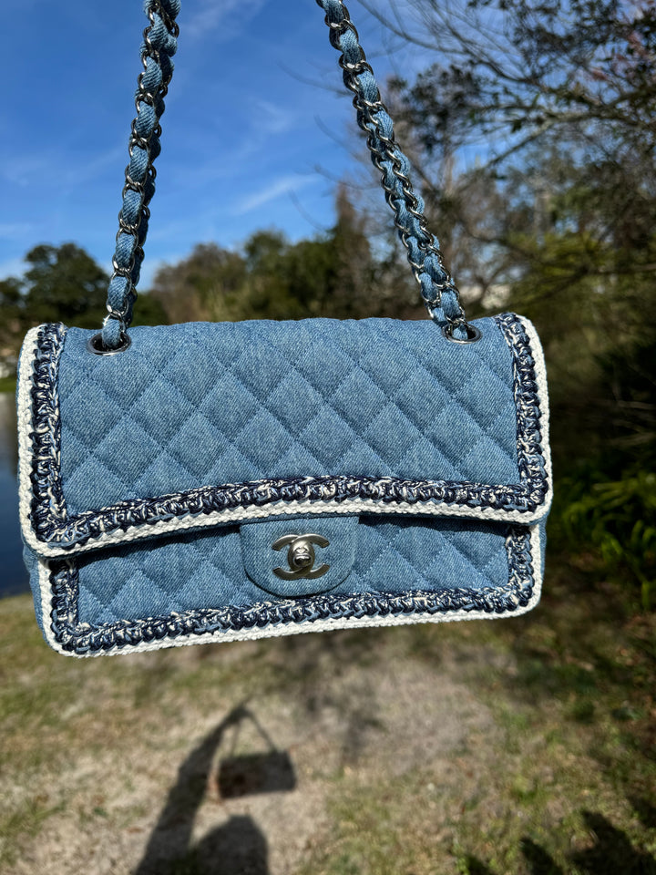 Chanel Medium Denim Braided Single Flap