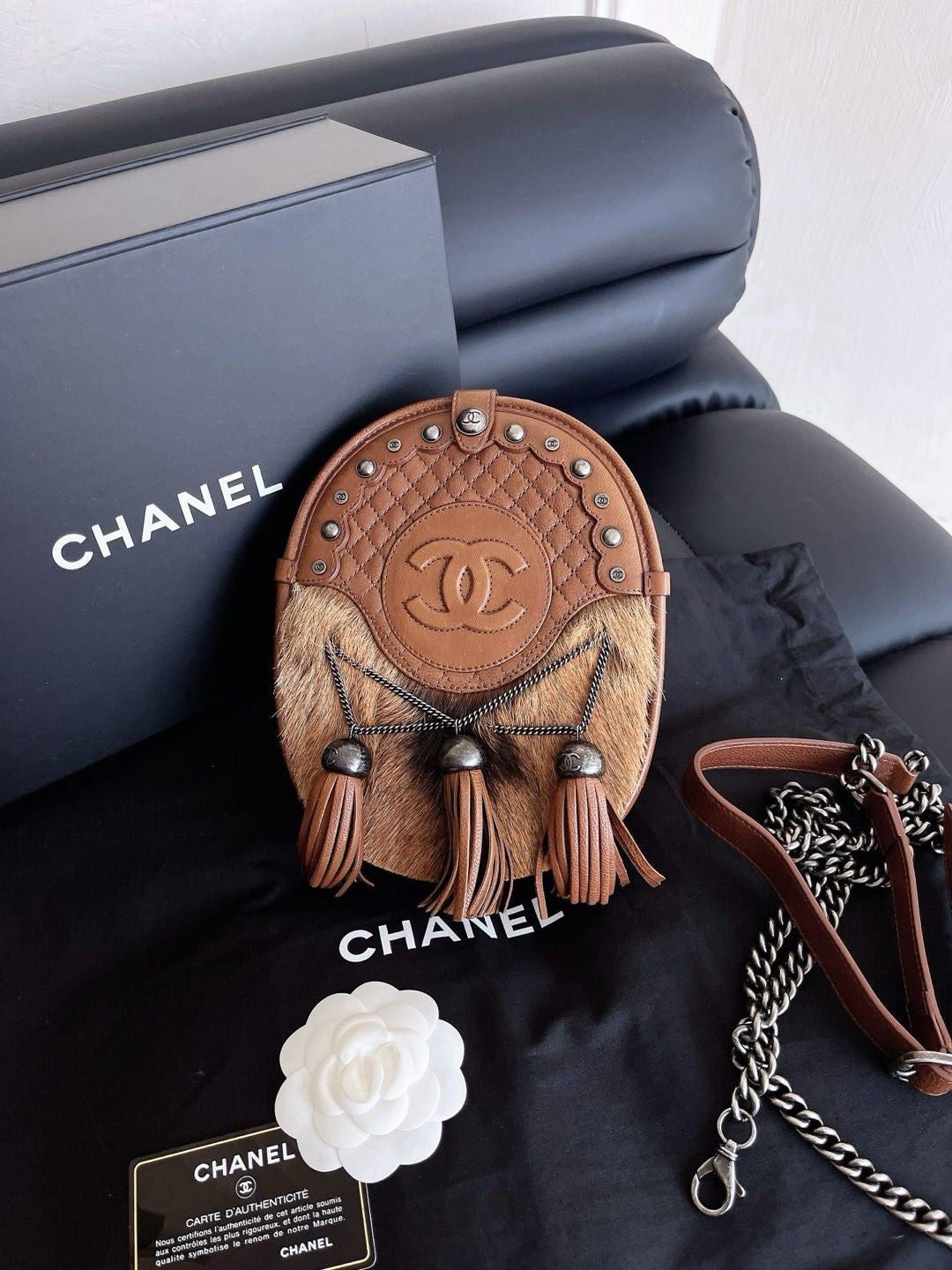 Chanel 2013 Paris-Edinburgh Quilted Pony Hair Crossbody Bag