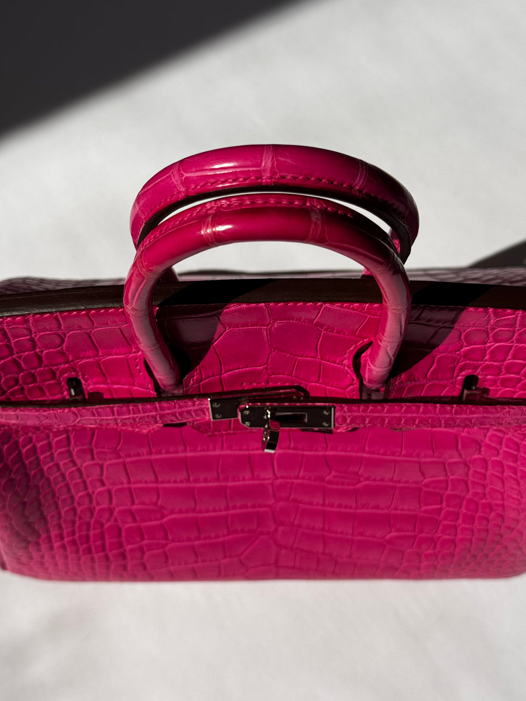 Hermès Birkin 25 Matte Alligator Rose Shocking Palladium Hardware 2019