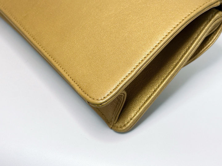 Chanel 19A Gold Egyptian CC Clutch