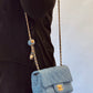 Chanel Denim Quilted Mini Pearl Crush Crossbody Bag
