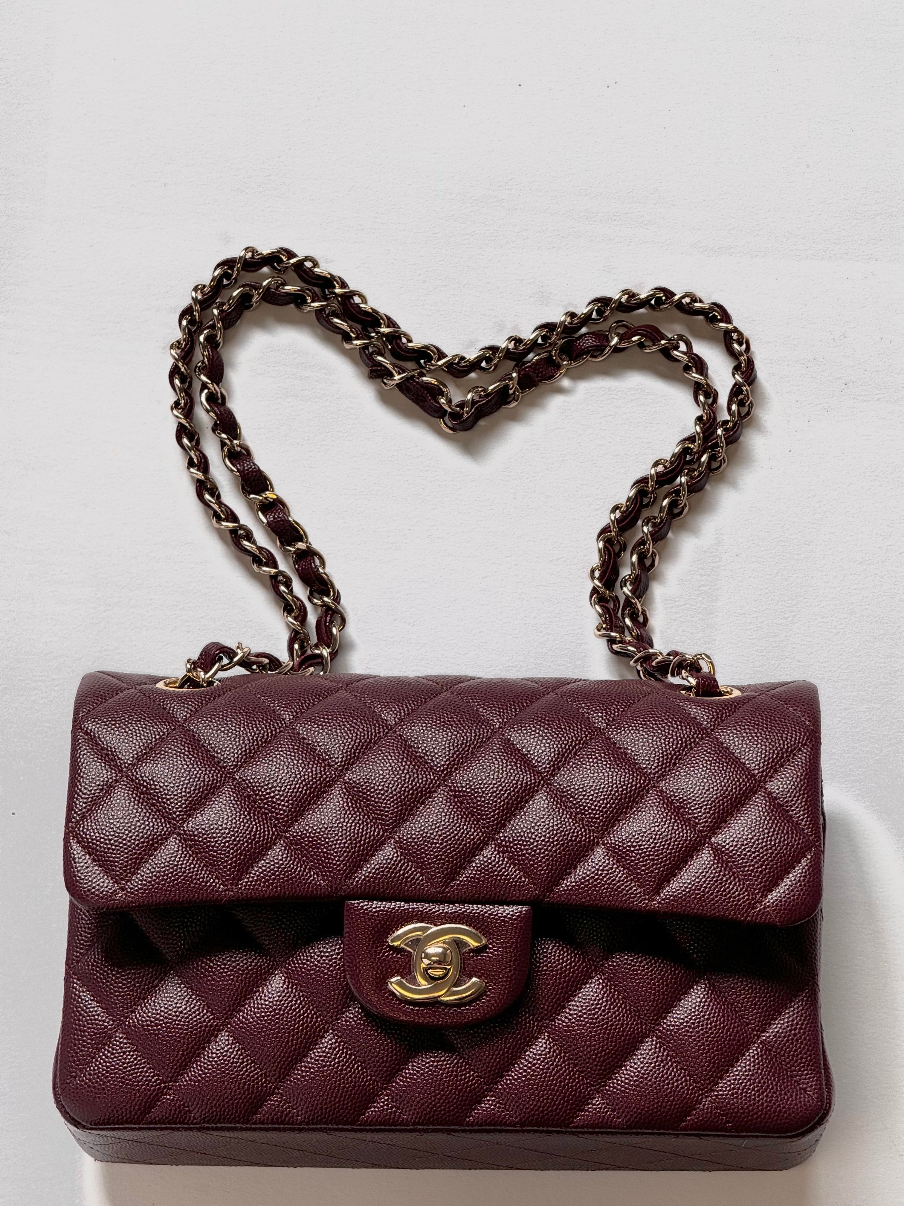 Chanel 21b Small Burgundy Caviar Double Flap – Its A Luv Story
