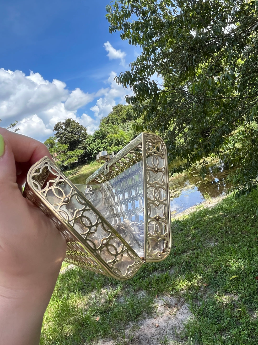Chanel CC Moucharabieh Minaudiere Bag