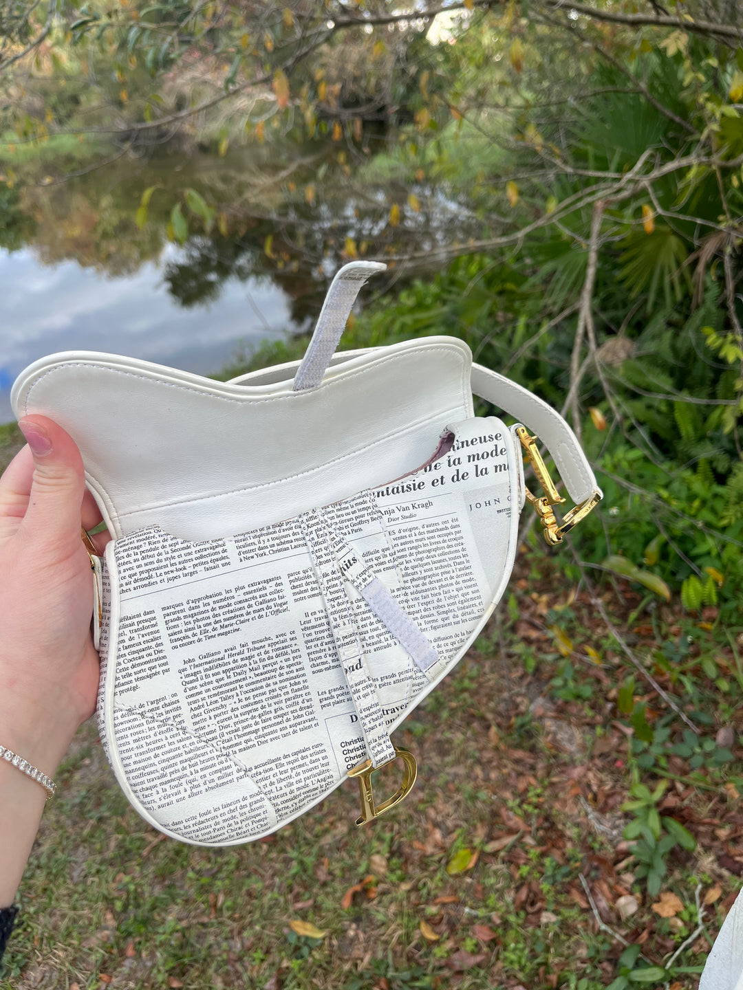 Christian Dior 2000 Newspaper Saddle Bag