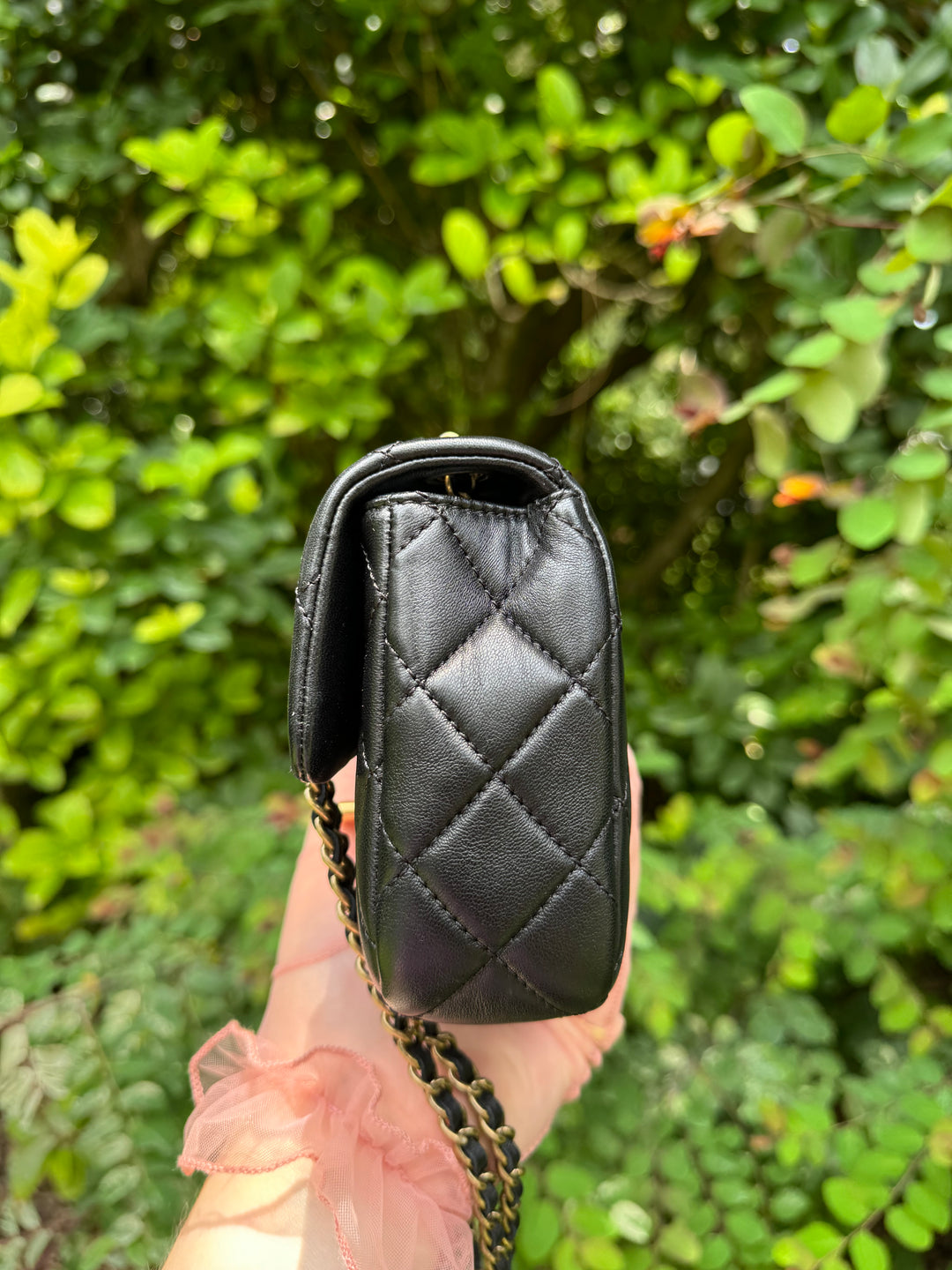 Chanel 2014 Black Lambskin Minaudières Runway "Meat Package" Flap Bag