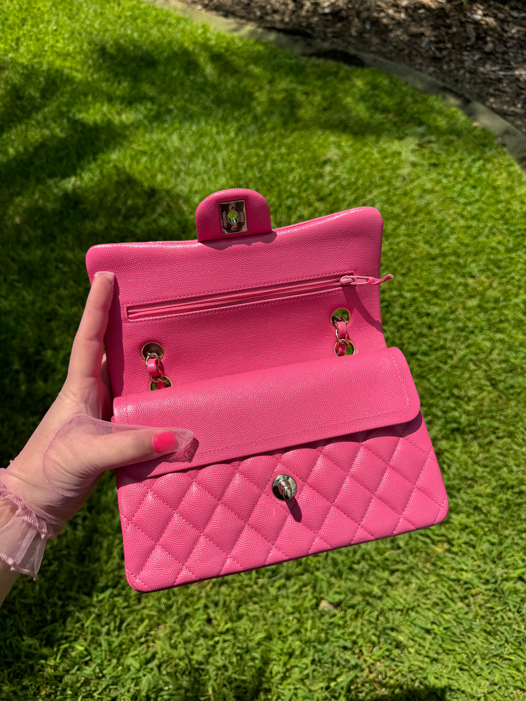 Chanel 20S Small Pink Caviar Double Flap