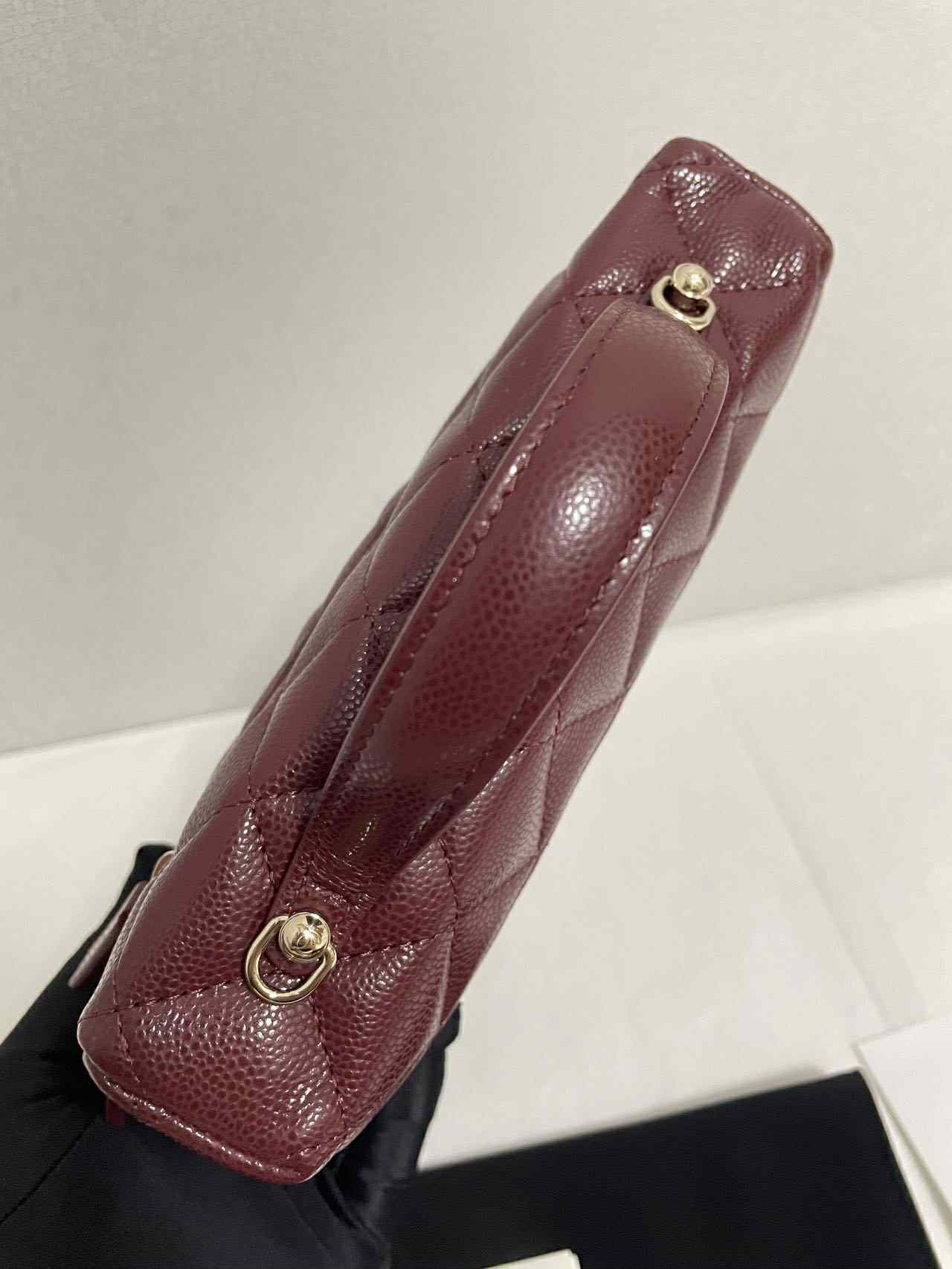 Chanel 25B Burgundy Caviar Slim Vanity Bag