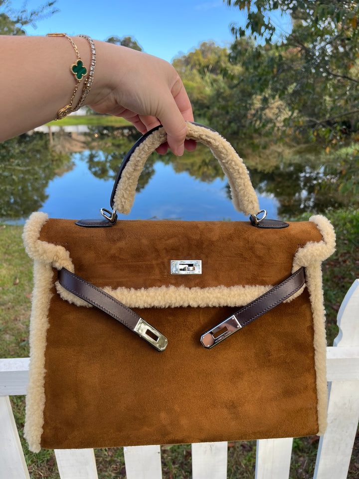 Hermes Shearling Teddy Kelly 35 PHW