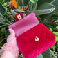 Chanel Red Mini Velvet Enamel Flap Bag