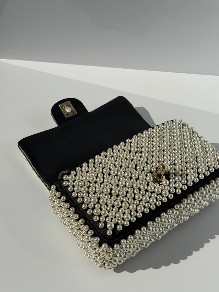 Chanel 19S Pearl Embellished Mini Rectangular Flap Bag