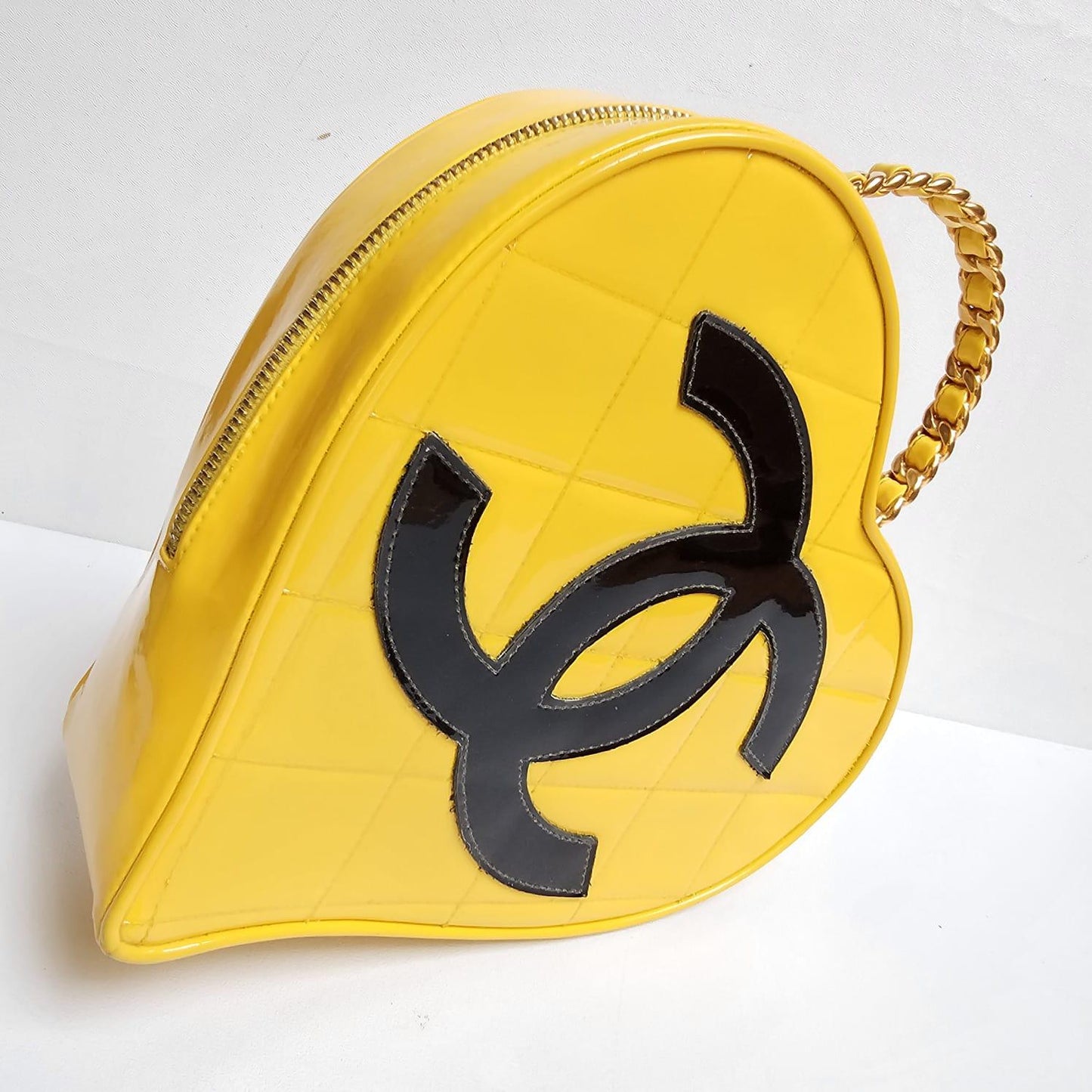 Chanel 1995 CC Yellow Heart Vanity Bag