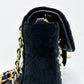 Chanel Black Velvet Mini Pearl Flap Bag