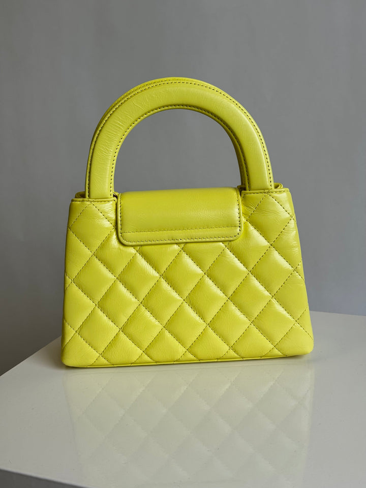 Chanel 2025 Yellow Shiny Calfskin Mini Kelly