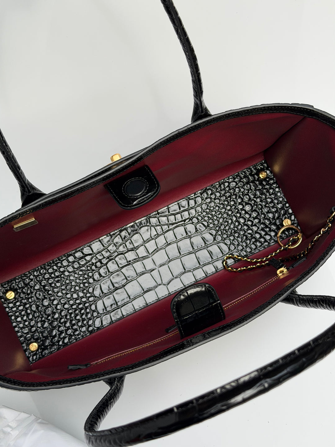 Chanel Small Shopping Bag Crocodile Embossed Calfskin Black 2026