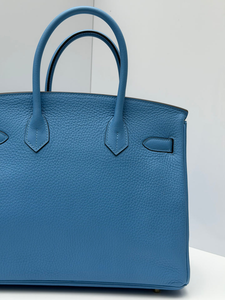 Hermes 2014 Bleu Paradis Clemence Taurillon Birkin 30