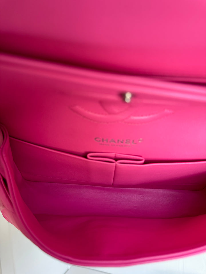Chanel 21S Pink Neon Lambskin Medium Flap Bag
