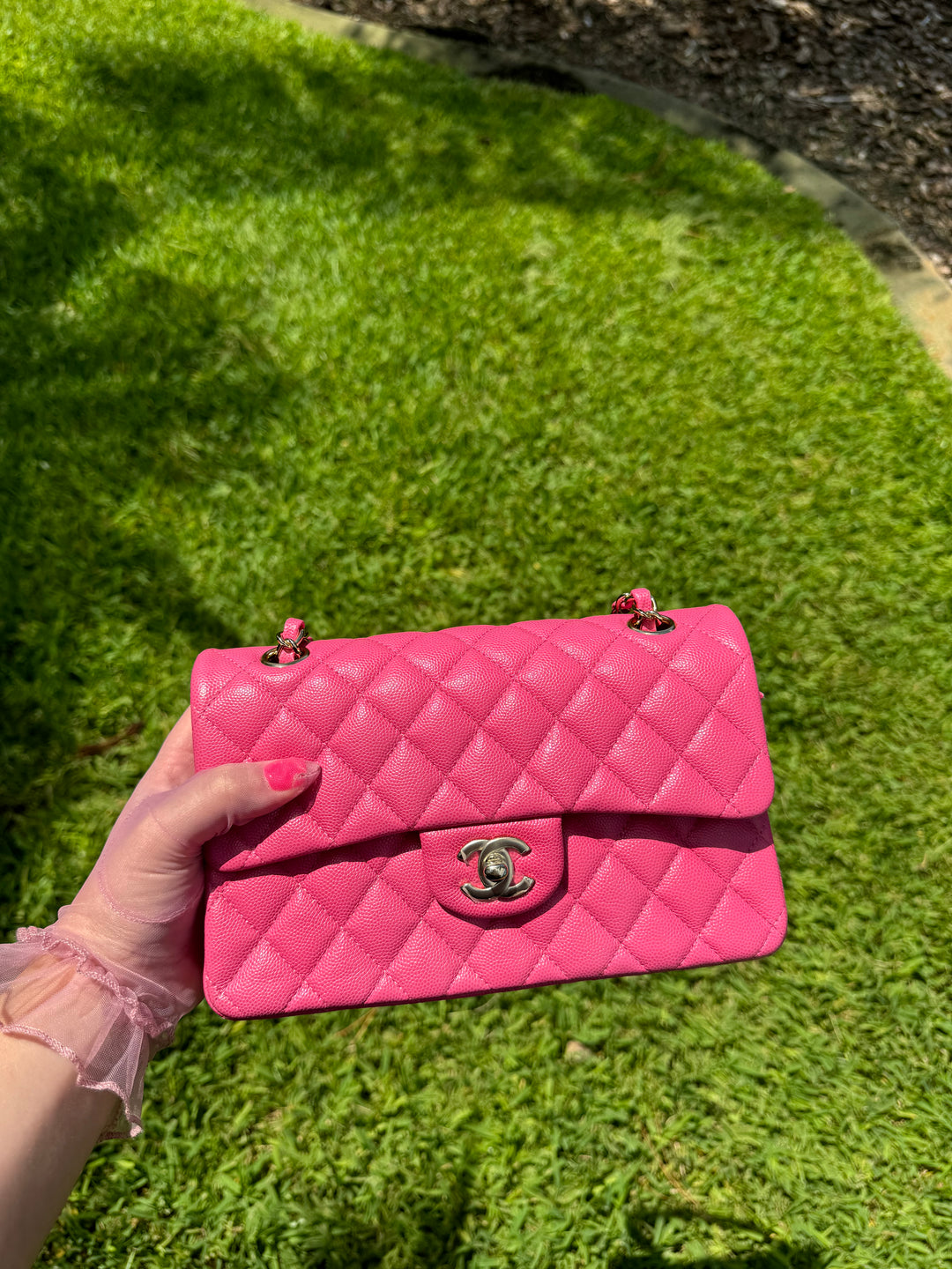 Chanel 20S Small Pink Caviar Double Flap