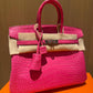 Hermes Rose Shocking Matte Alligator Birkin 25