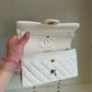 Chanel White Small Caviar Classic Flap Bag