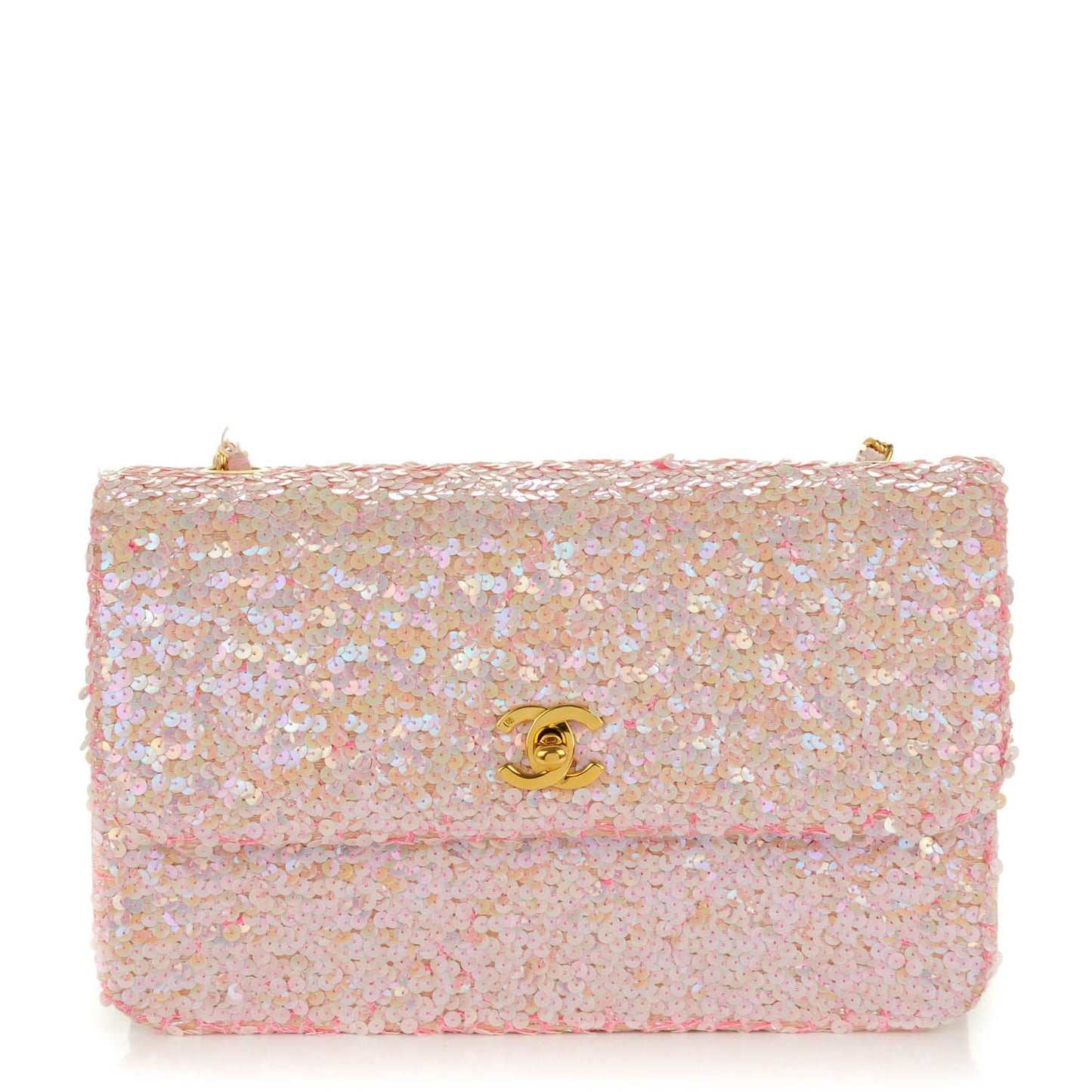 Chanel 1992 Medium Pink Sequin Flap Bag