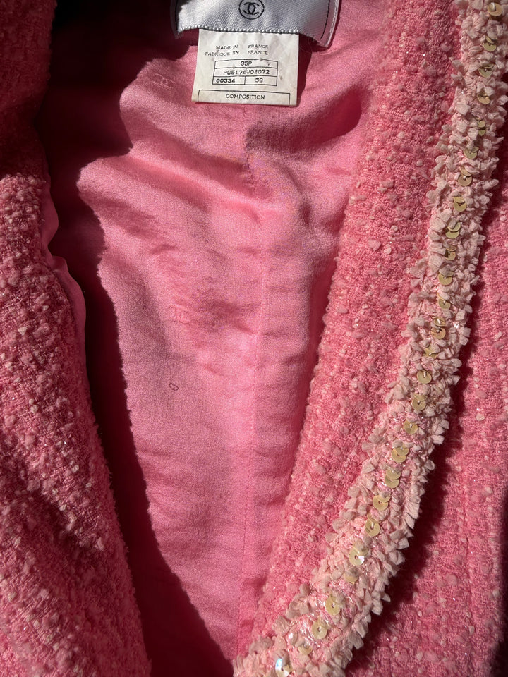 Chanel 1995 Spring “Barbie” Pink Tweed Skirt Suit