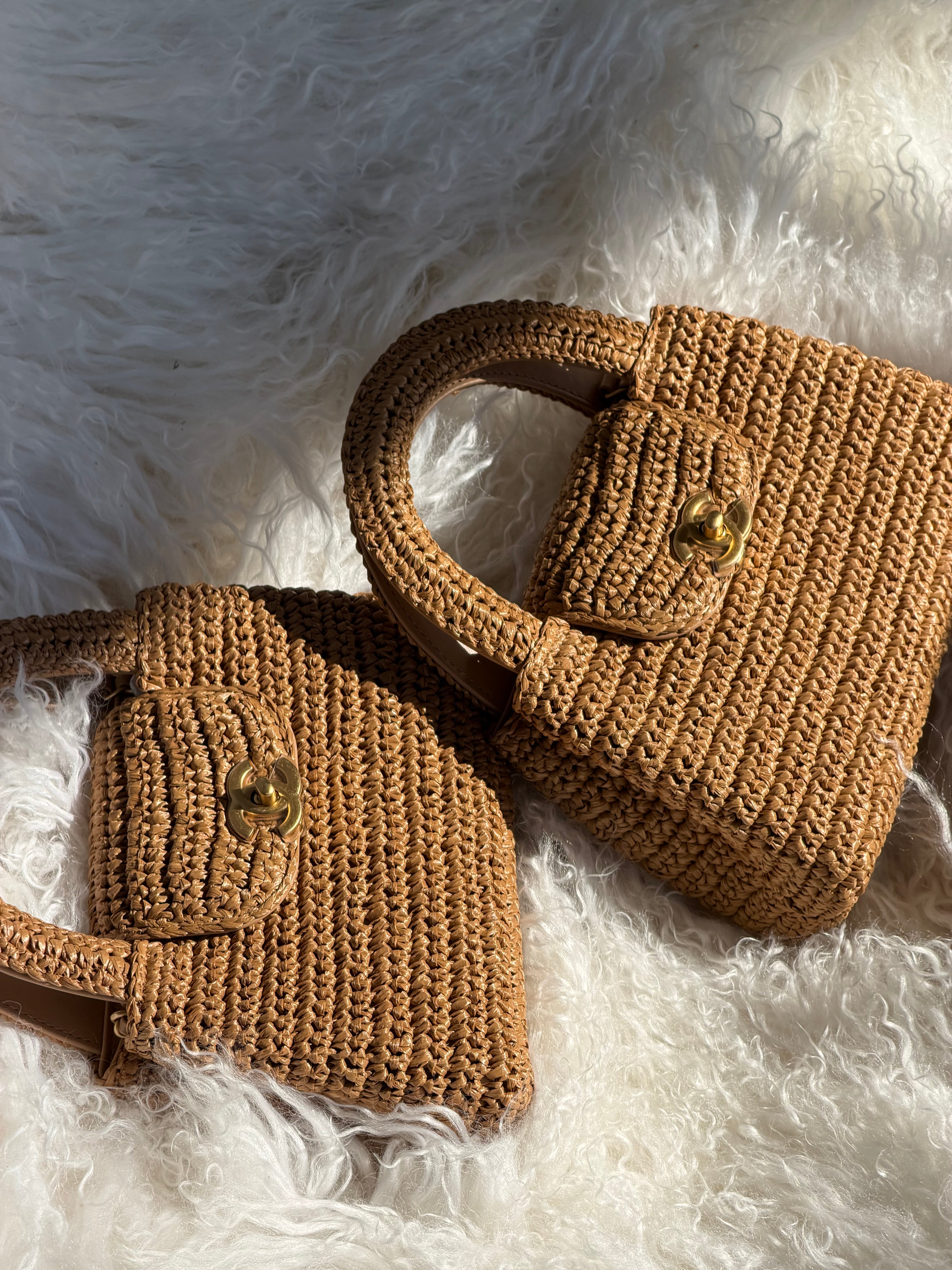 Chanel Cruise 2025/26 Mini Braided Raffia Kelly Bag – Its A Luv Story