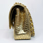 Chanel Metallic Gold Croc Embossed Medium Classic Flap Bag