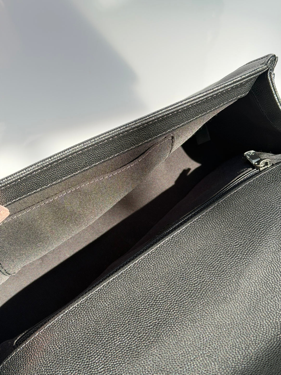 Chanel 17P Black Caviar New Medium Boy Bag