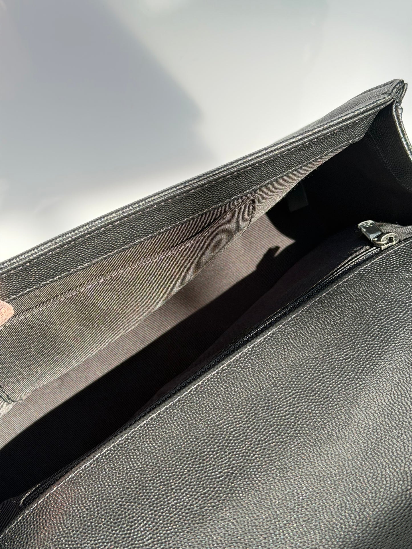 Chanel 17P Black Caviar New Medium Boy Bag