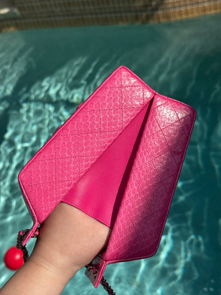 Chanel Pink Python Milk Carton Bag