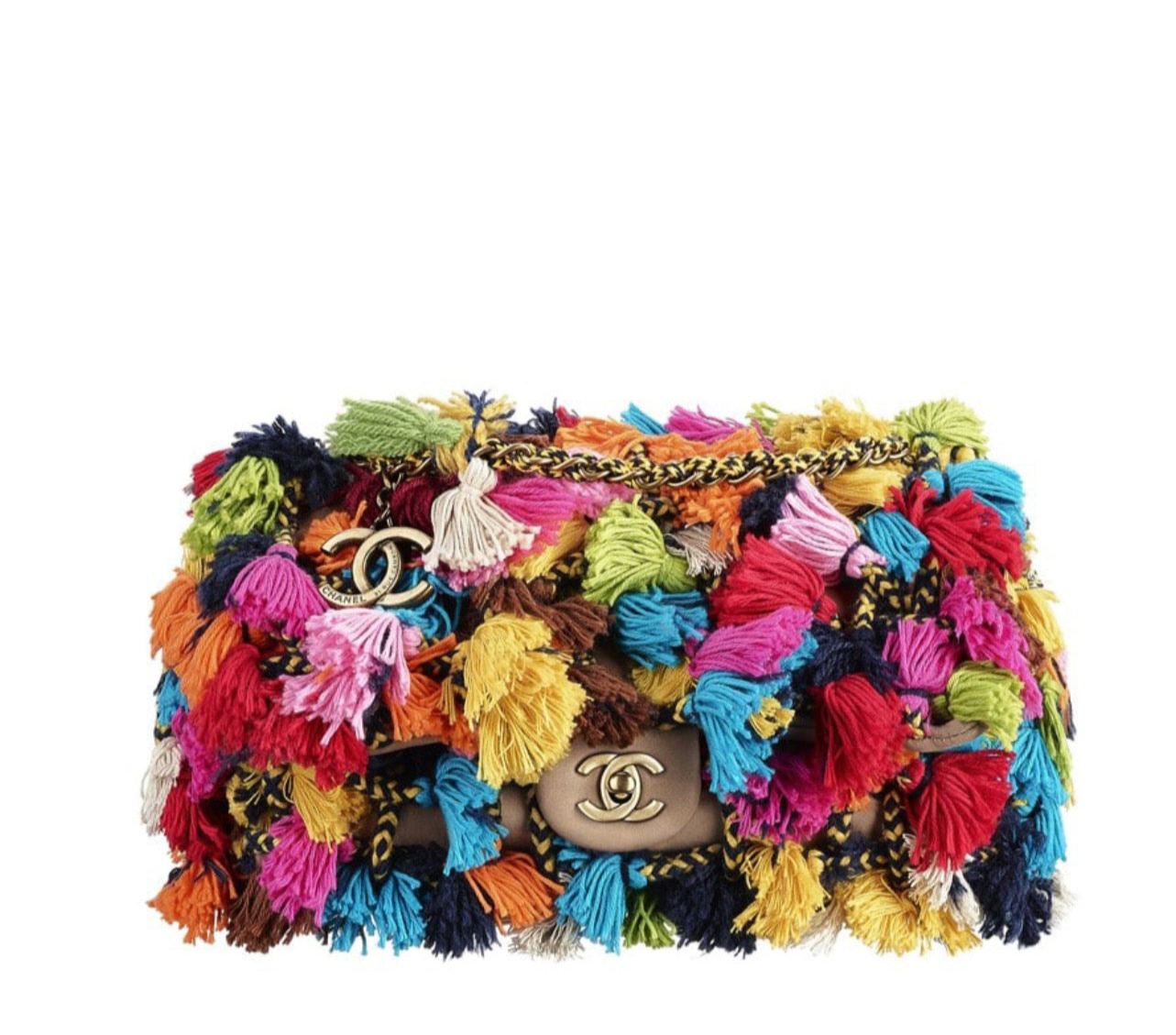 Chanel Resort 2015 Pom Pom Jumbo Flap