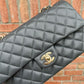 Chanel 21B Dark Grey Medium Caviar Classic Flap Bag