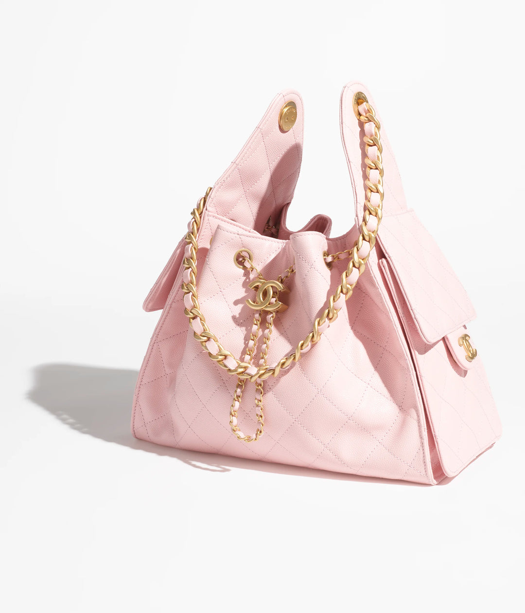 Chanel 25 Pink Small Caviar Hobo Bag