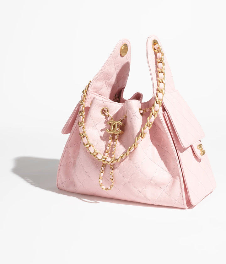 Chanel 25 Pink Small Caviar Hobo Bag