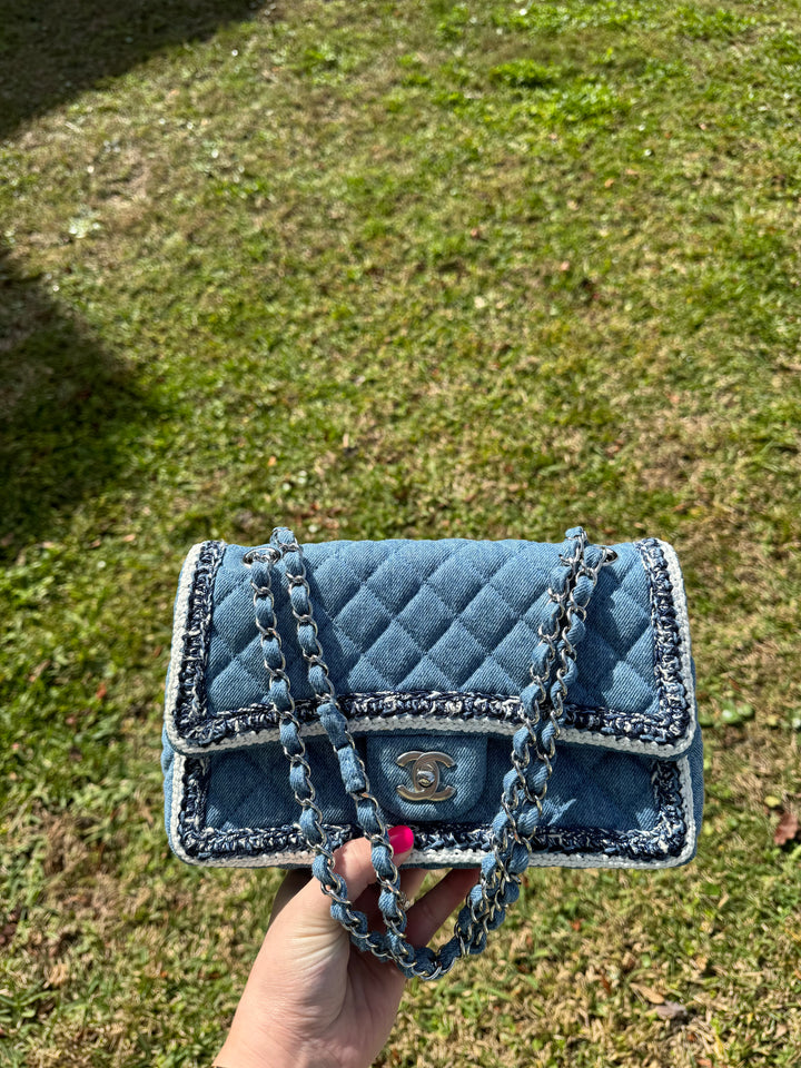 Chanel Medium Denim Braided Single Flap