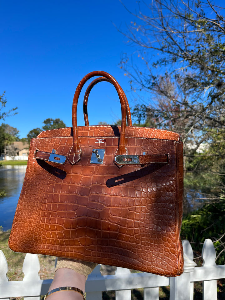 Hermes Fauve Barena Matte Croc Birkin 35
