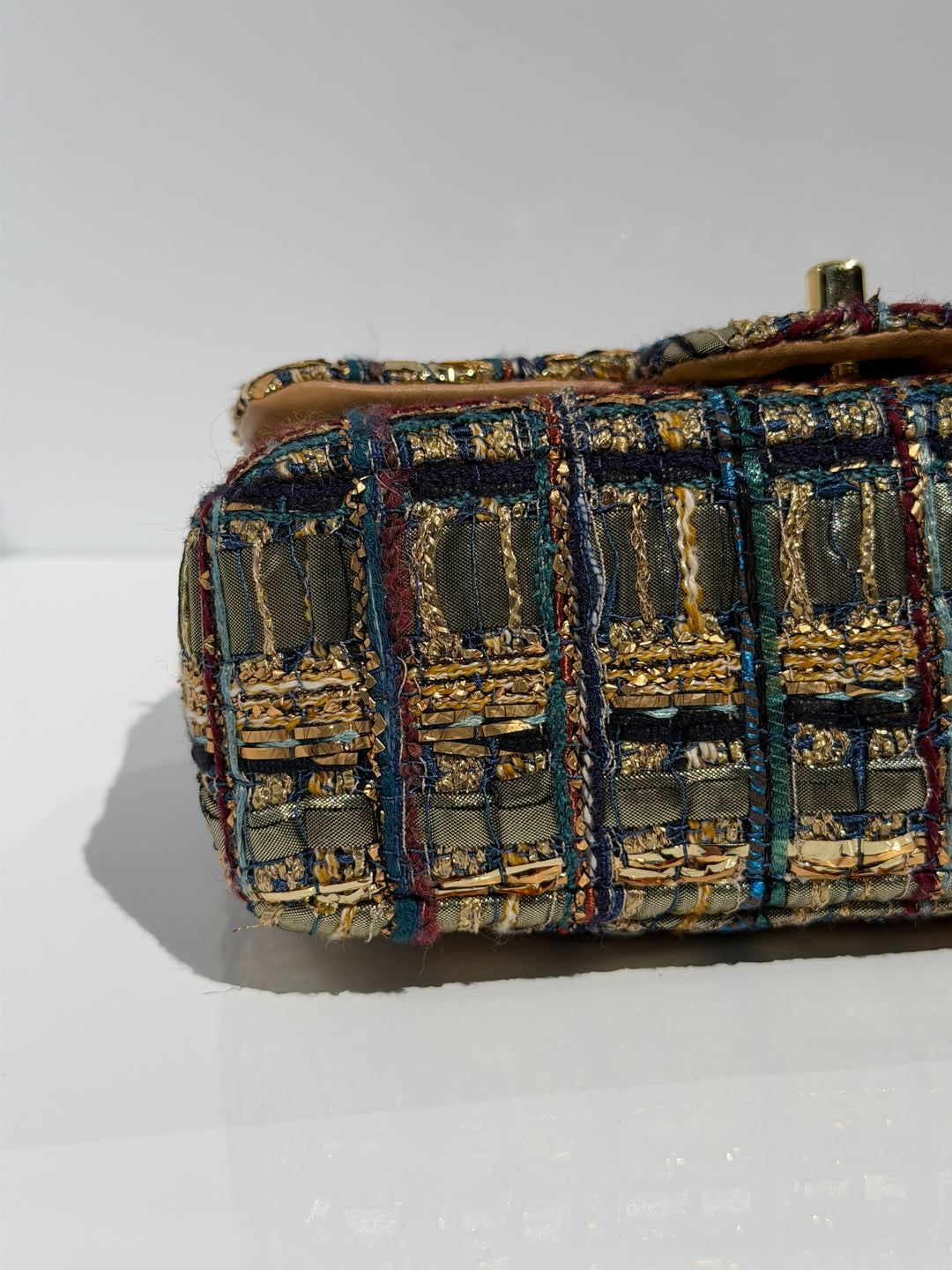 Chanel 19A Egyptian Mini Rectangular Flap Multicolor Tweed with Gold Hardware 2019